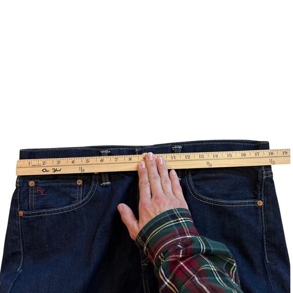 Polo Ralph Lauren Jeans Mens Size 34x30 Blue Slim Straight 018 Dark Wash Preppy - Picture 8 of 11
